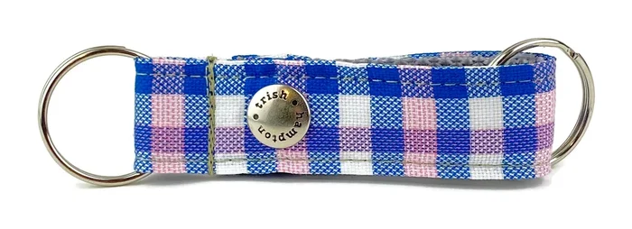 Pink/Blue/White Plaid Snappy Keychain – 770