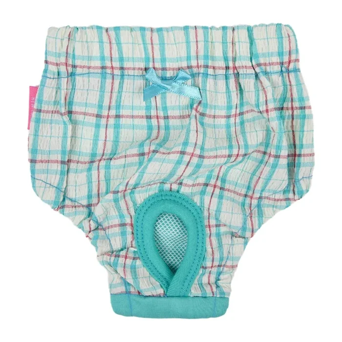 Pinkaholic Eulalia Checkered Dog Sanitary Pants – Aqua