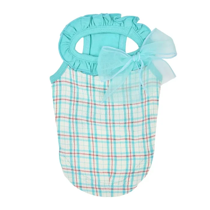 Pinkaholic Eulalia Checkered Dog Tank Top – Aqua