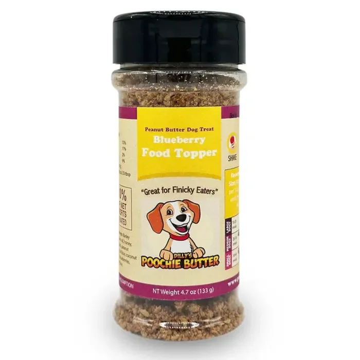 Poochie Butter Dog Food Topper, Blueberry flavor