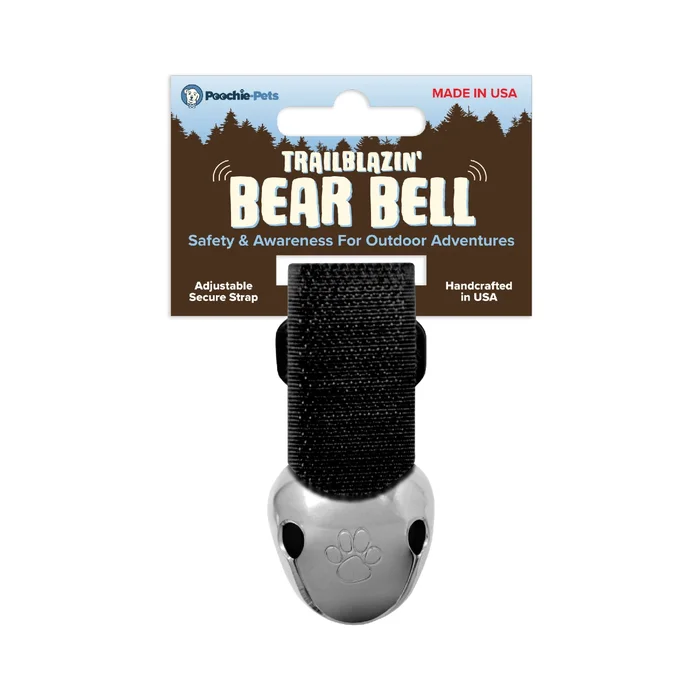 Poochie Pets Trailblazin’ Dog Collar Bear Bells – Black