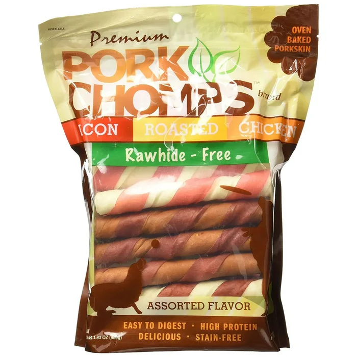 Pork Chomps Large Twists Dog Treats – Assorted