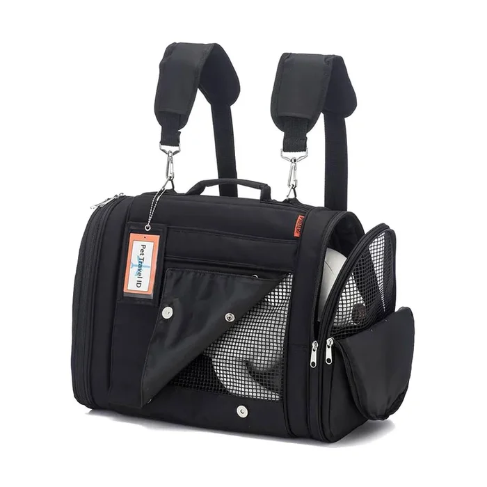 Prefer Pets Hideaway Backpack Pet Carrier – Black