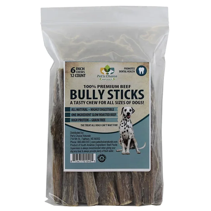 Premium All Natural Dog Pizzle Chews, 6″