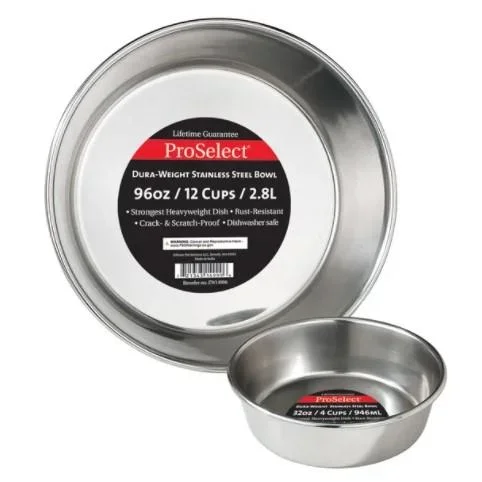 ProSelect Dura Weight Stainless Steel Dog Bowl