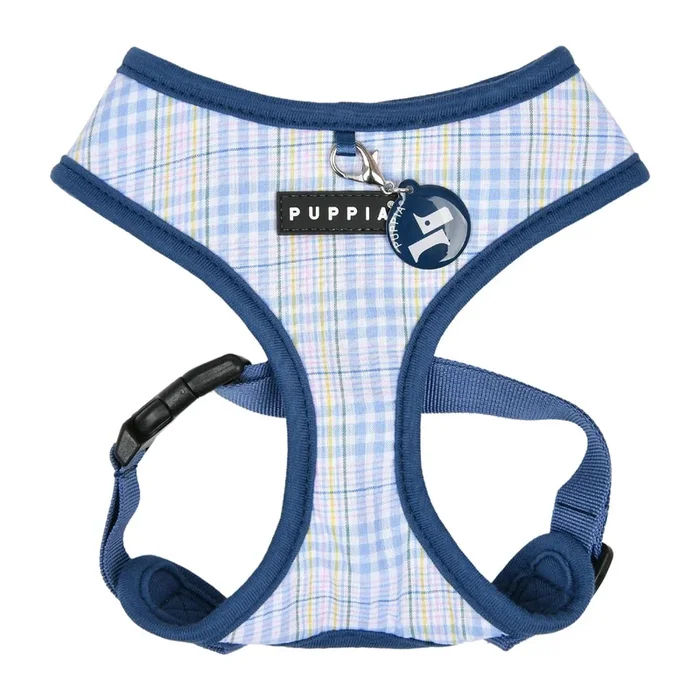 Puppia Luke Checkered Adjustable Dog Harness – Blue