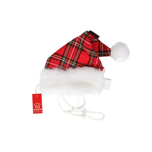 Puppia Santa’s Dog Hat – Red Plaid