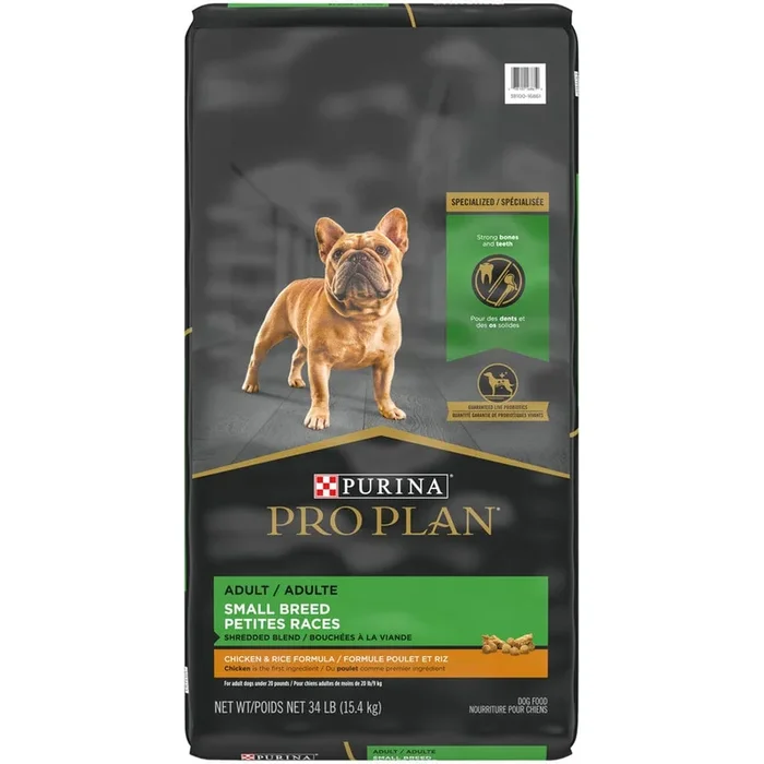 Purina Pro Plan Small Breed Shredded Blend Chicken & Rice Formula With Probiotics Weight Control Dry Dog Food