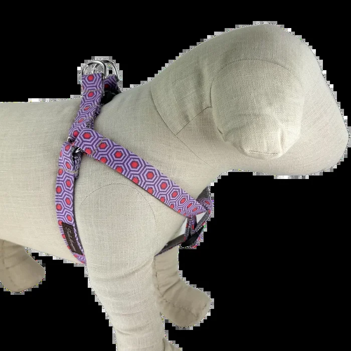 Purple/Orange Hexagon Dog Harness – 762