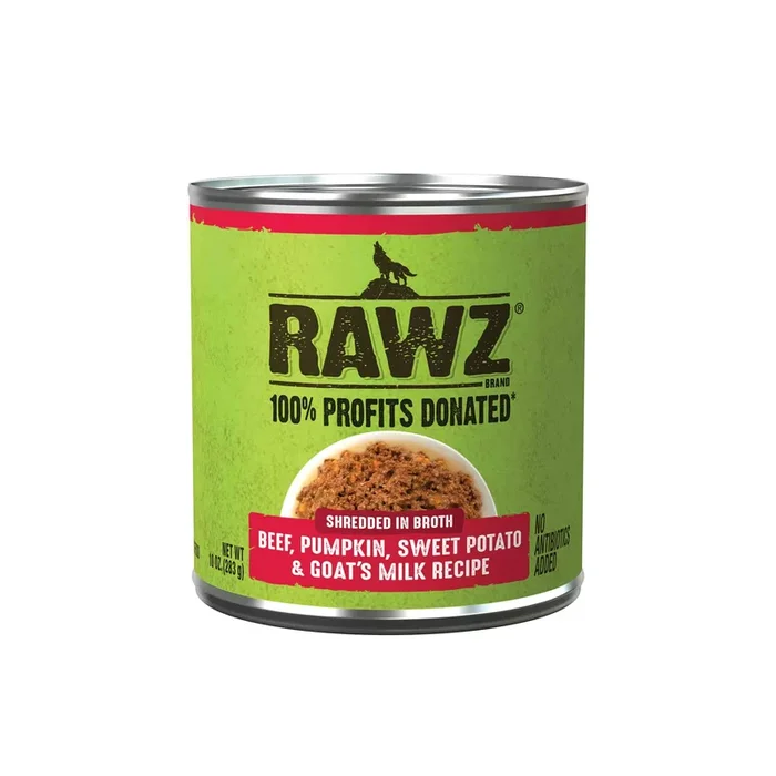 RAWZ Shredded Beef, Pumpkin, Sweet Potato & Goat’s Milk Canned Dog Food