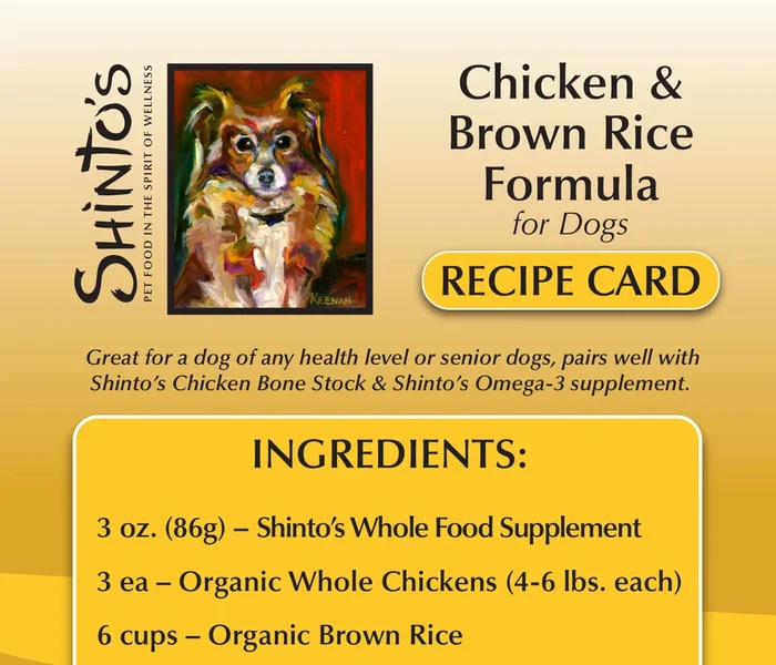 Recipe Card – Chicken & Brown Rice WET Formula for Dogs
