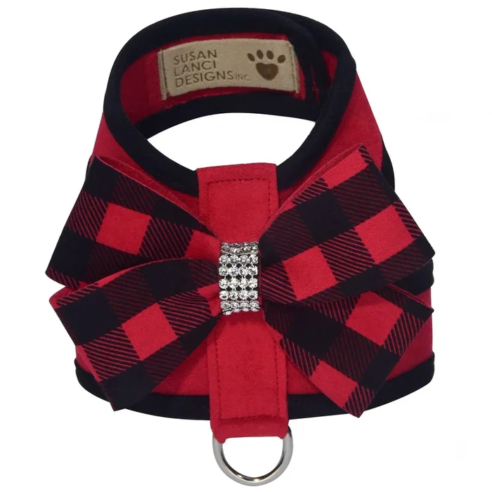 Red Gingham Nouveau Bow Tinkie Harness