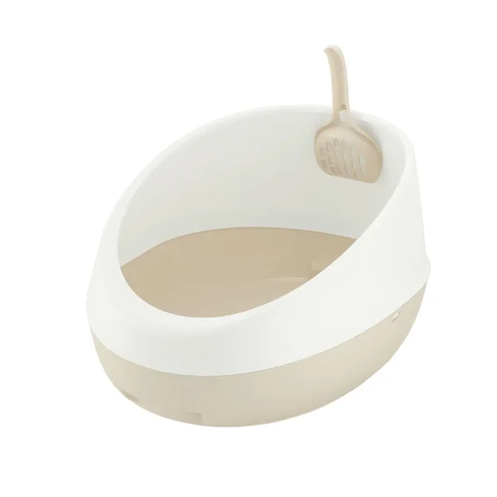 Richell PAW TRAX® Rimmed Cat Litter Pan – White