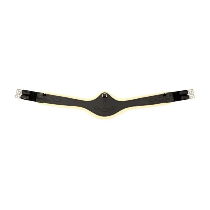 Riding girth oiled leather with fake fur Kavalkade Casper