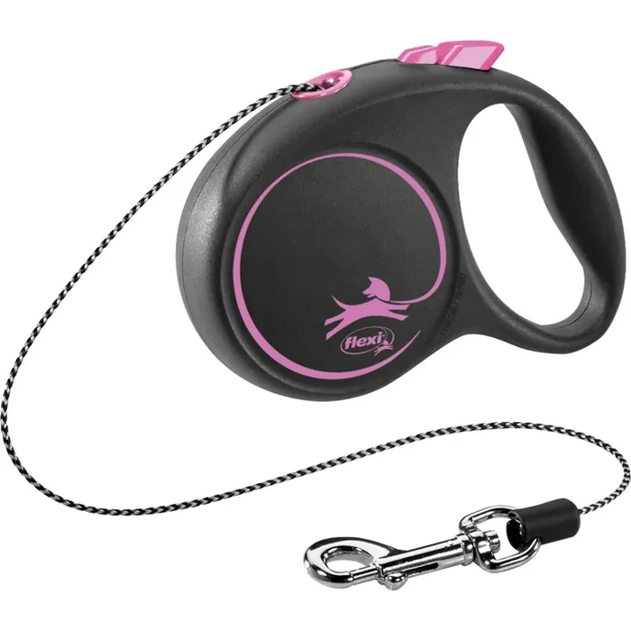 Rope dog leash Flexi Black Design [Size XS]