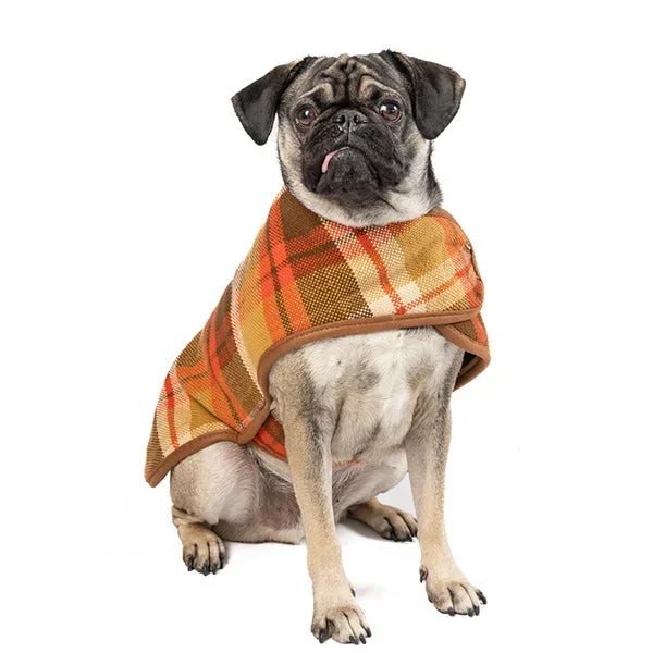 Rust Plaid Fleece Lined Dog Coat by Chilly Dog
