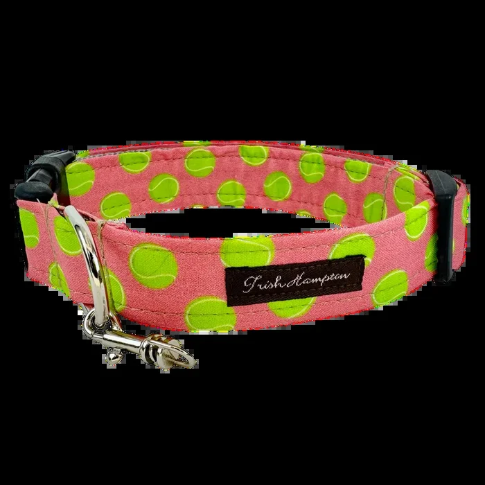 Salmon Tennis Balls Dog Collar – 1094