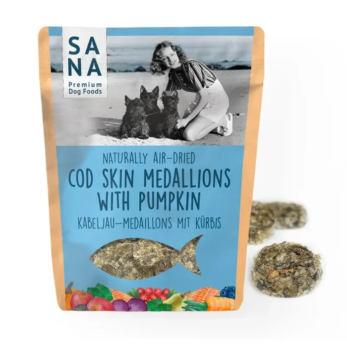 Sana Air Dried Cod Skins Medallions with Pumpkin