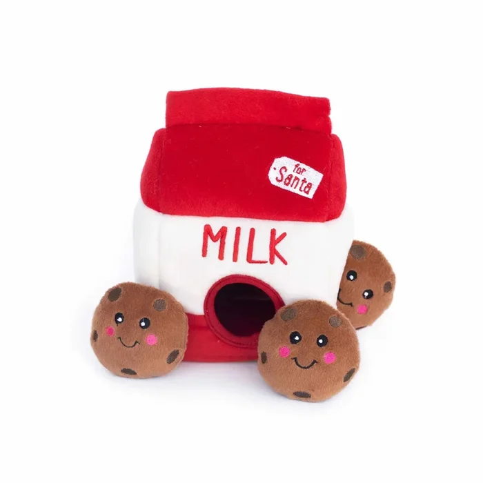 Santa’s Milk and Cookies Plush Dog Toy