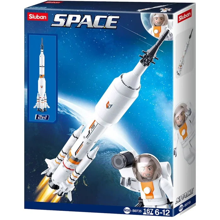 Saturn Space Rocket / Long March Rocket Building Brick Kit (167pcs)