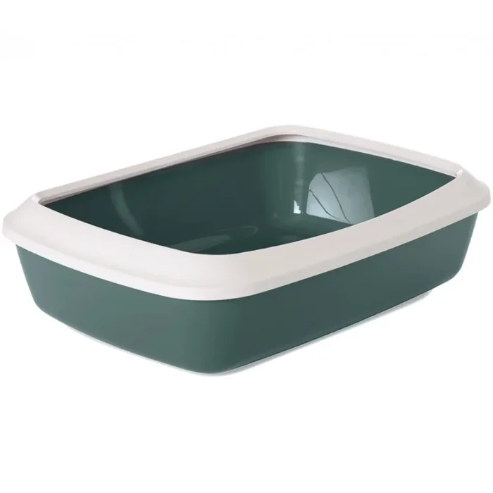 Savic Iriz Litter Tray with Rim for Cats (Nordic Green)