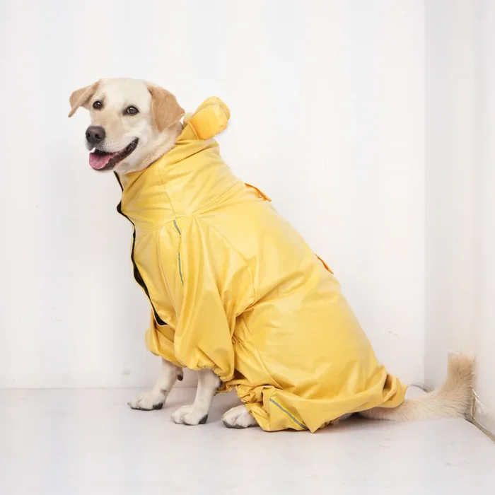 Skatrs RainRider Pro Reflective Waterproof Dog Raincoat (Yellow)