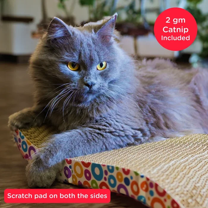 Skatrs The Satisfying Wave Cat Scratcher with 2g Premium Catnip Free (15×7.5×2.8in)