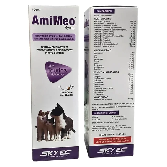 Skyec Amimeo Syrup Growth Supplement for Cats and Kittens