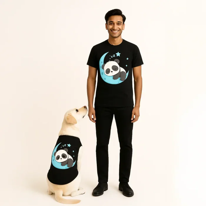 Sleeping Panda Cotton T Shirt for Men and Women