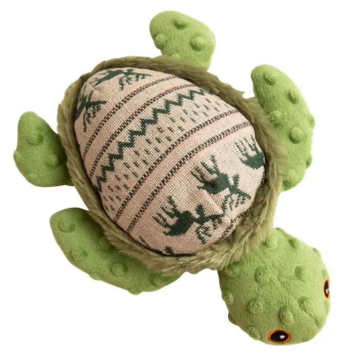 Snugarooz Holiday Turtle Dog Toy – Holly Green