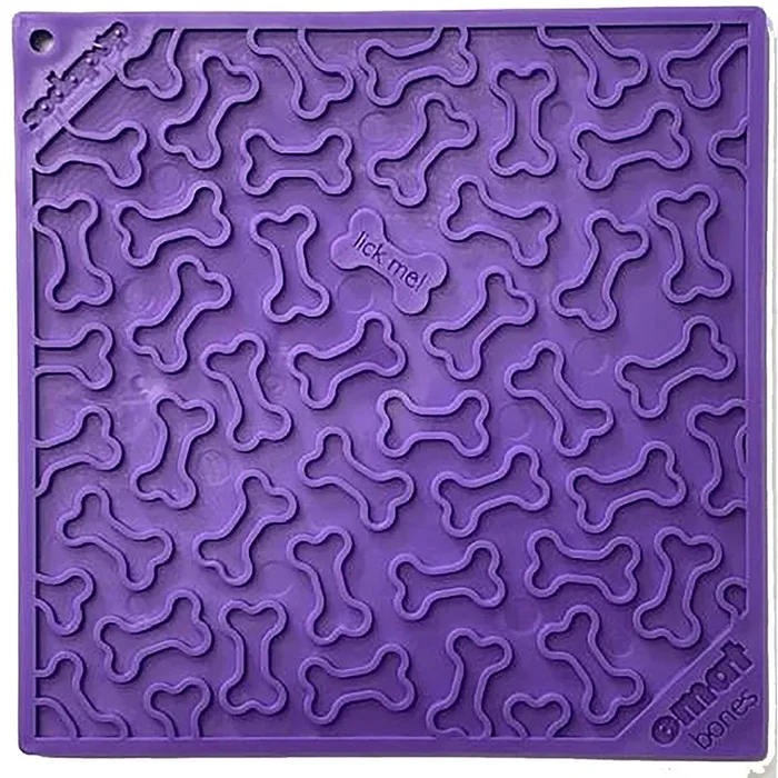 SodaPup Bones Enrichment Licking Dog Mat – Purple