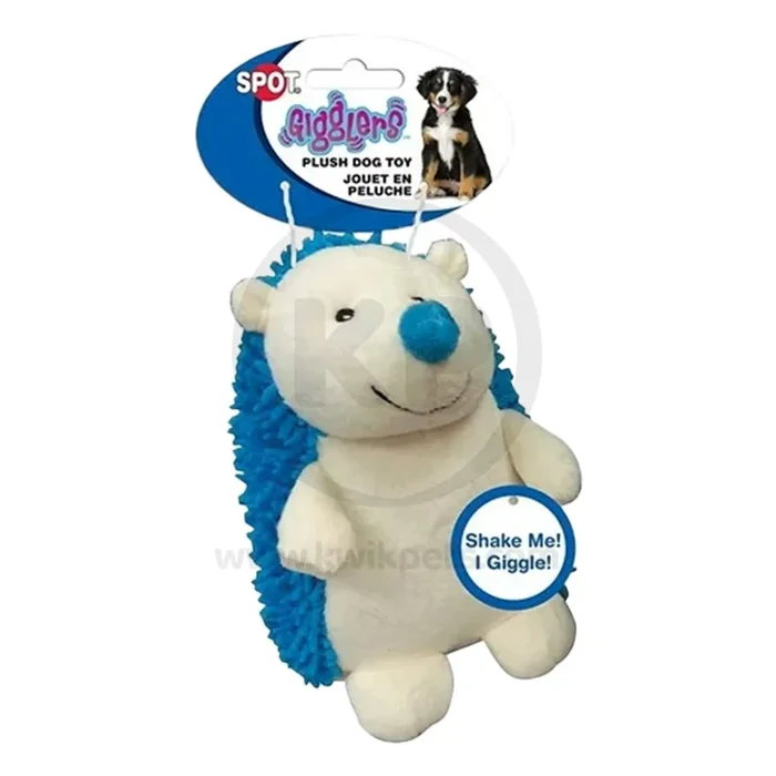 Spot Giggler Plush Dog Toy Hedgehog Assorted 6.5-in