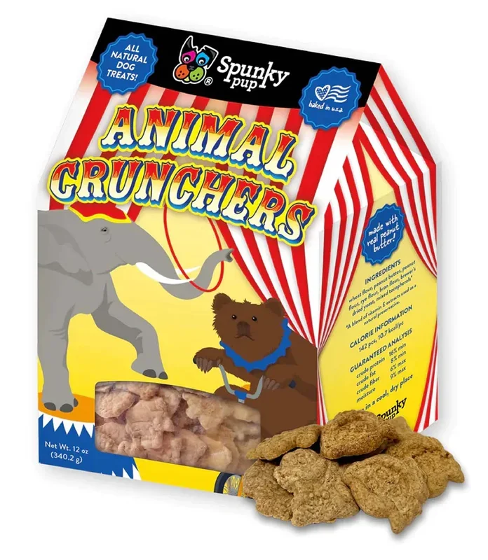 Spunky Pup Animal Crunchers, Peanut Butter