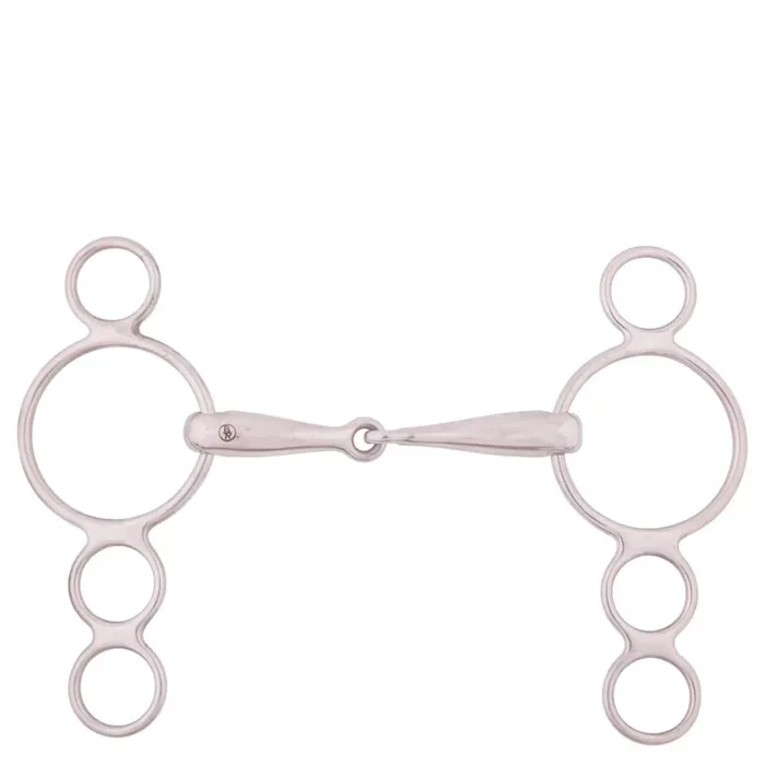 Stainless steel 4 ring bit for adjustable horse BR Equitation