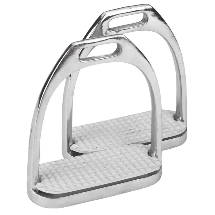 Stainless steel riding stirrups in pairs with tread Covalliero