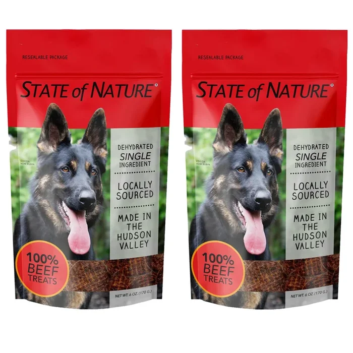 State of Nature Single Ingredient Dehydrated Beef Treats for Dogs & Cats