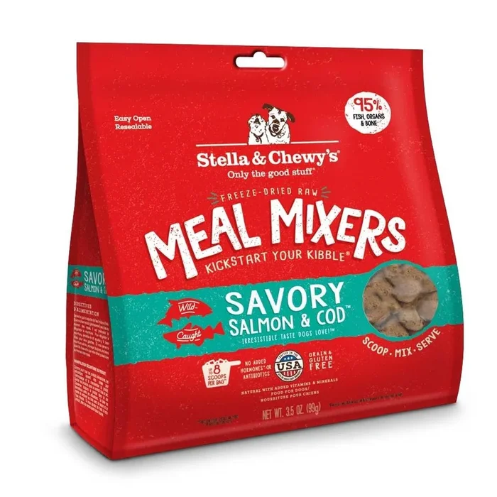 Stella & Chewy’s Freeze Dried Raw Savory Salmon & Cod Meal Mixers Grain Free Dog Food Topper