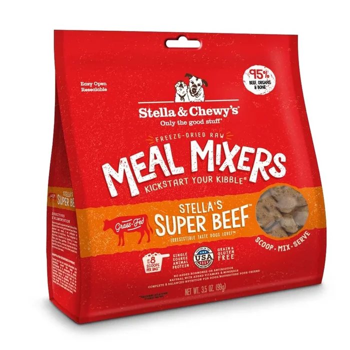 Stella & Chewy’s Freeze Dried Raw Stella’s Super Beef Meal Mixers Grain Free Dog Food Topper