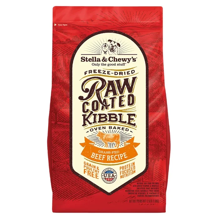 Stella & Chewy’s Grass-Fed Beef Raw Coated Grain-Free Kibble Dry Dog Food