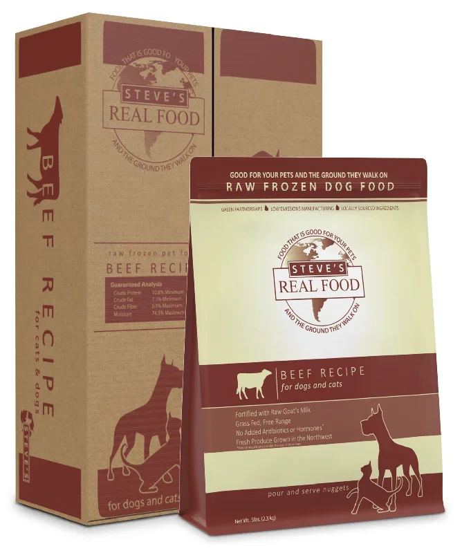Steve’s Real Food Raw Frozen Beef Diet Food for Dogs & Cats
