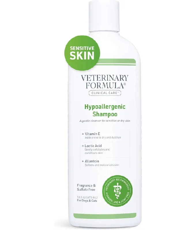 Synergy Labs – Veterinary Formula, Clinical Care Hypoallergenic Shampoo for Dogs and Cats, Fragrance-Free for Allergies – 473ml