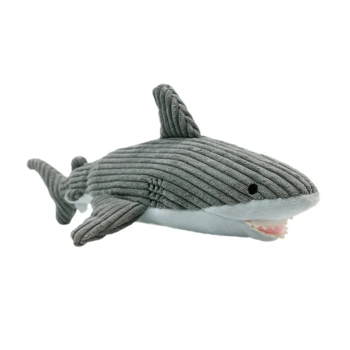 Tall Tails Crunch Plush Shark Dog Toy – 14″