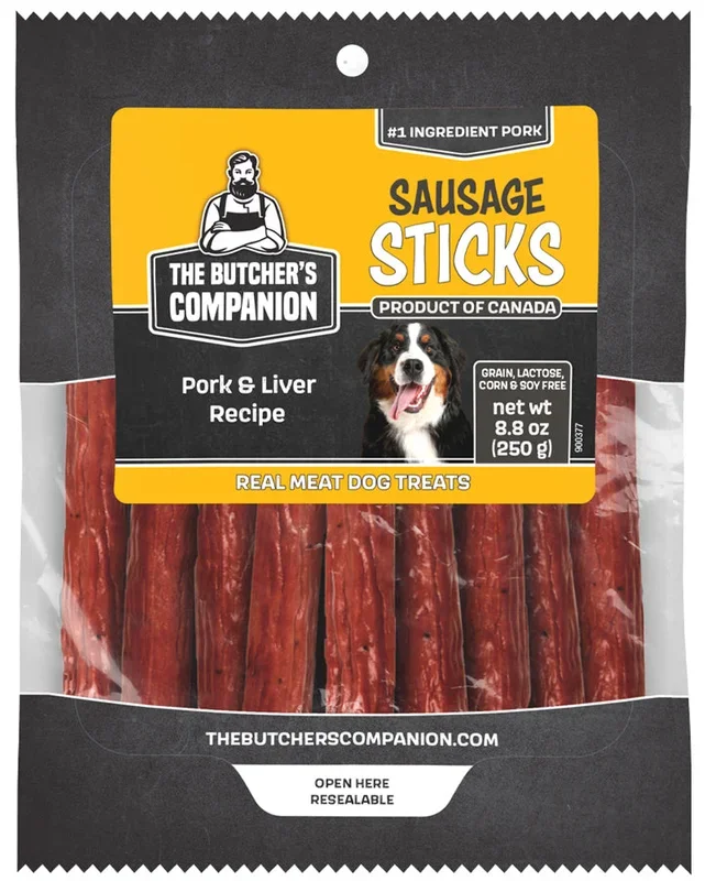 The Butcher’s Companion Real Meat Pork & Liver Sausage Dog Treats
