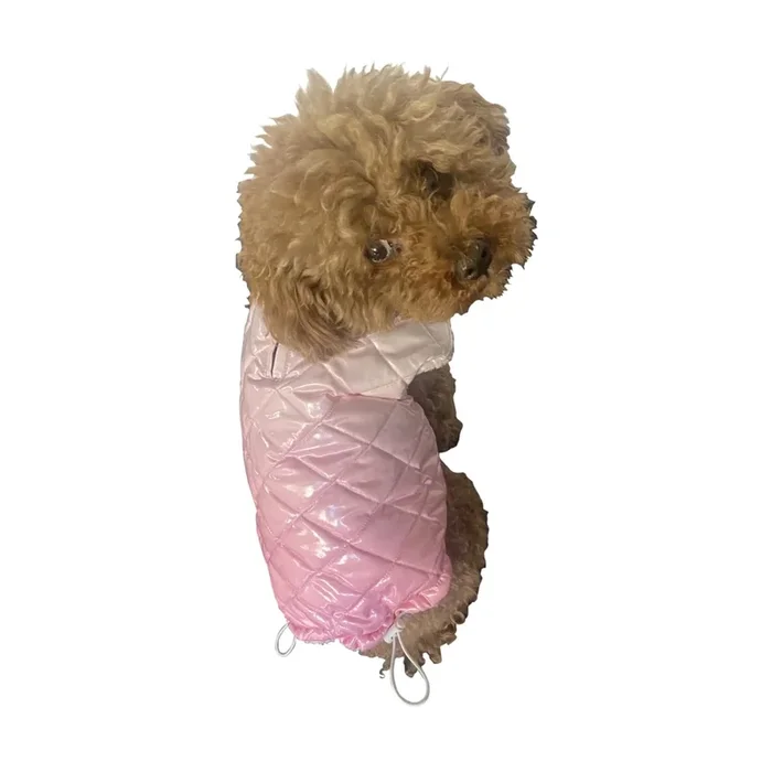 The Dog Squad Coco Puffer Diamond Quilted Dog Coat – Ombre’d Baby Pink