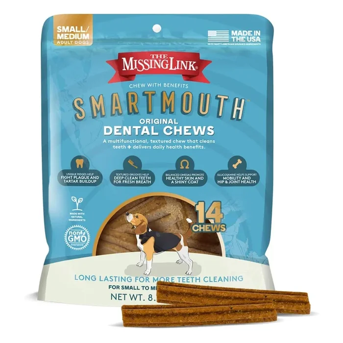 The Missing Link Smartmouth Dental Chews for Small/Medium Dogs