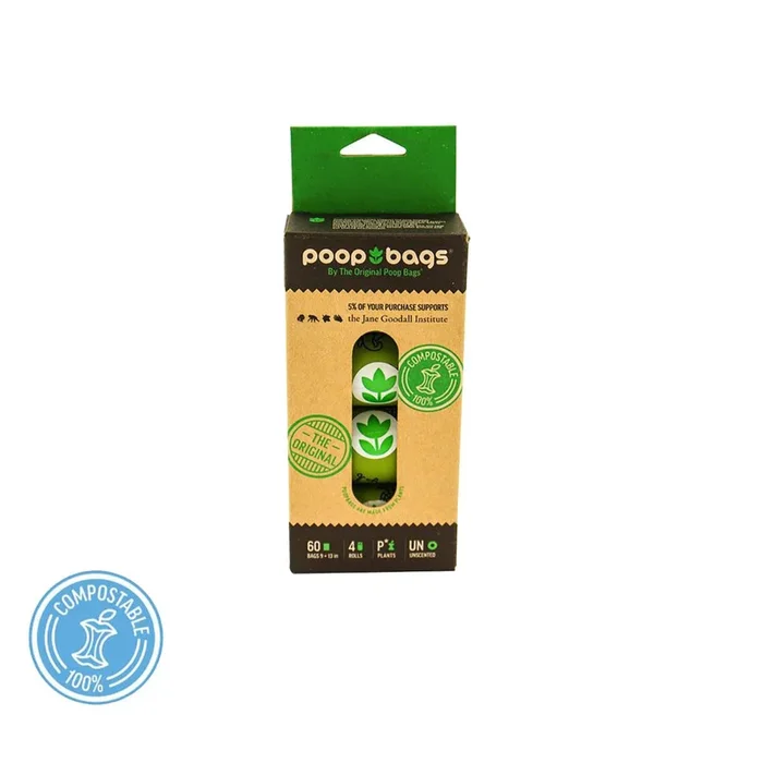 The Original Poop Bags® Compostable Rolls – 60 Bags, 4 rolls