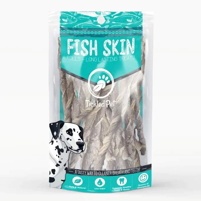 Tickled Pet Icelandic Codfish Skin Rolls for Dogs