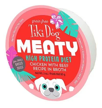Tiki Pet Meaty Dog Food-Chicken Beef : 3 oz
