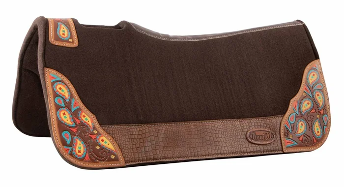 Tough1 Hand Painted Paisley Contoured Felt Saddle Pad