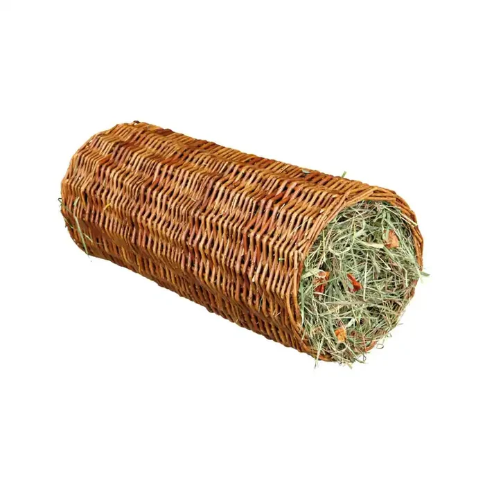 Toy for rabbits and small rodents – wicker tunnel with hay and carrot Trixie [Size 110G]